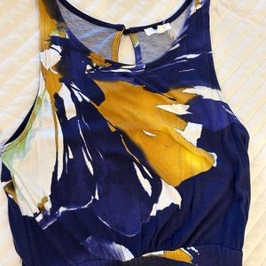 Anthropologie Abstract Print Sleeveless Maxi Dress